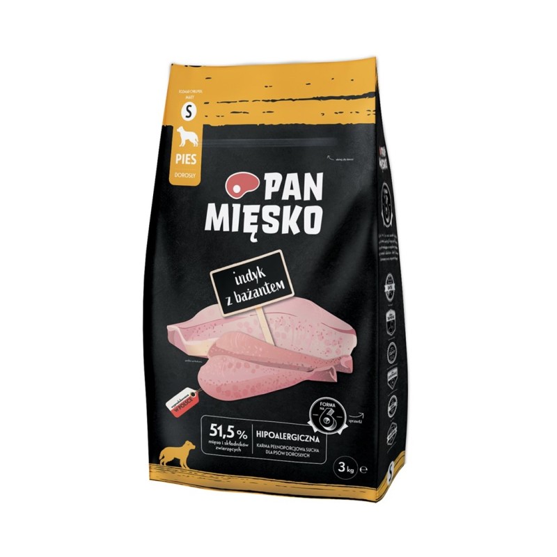 PAN MIĘSKO Turkey with pheasant S - dry dog food - 3kg PAN MIĘSKO Turkey with pheasant S - dry dog food - 3kg
