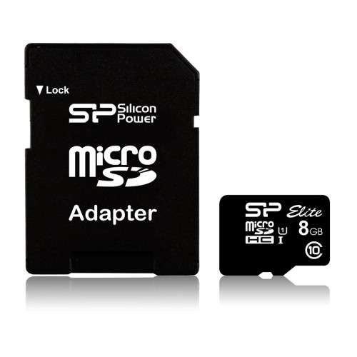Silicon Power Elite 8GB microSDHC UHS-I memory card Class 10 Silicon Power Elite 8GB microSDHC UHS-I memory card Class 10