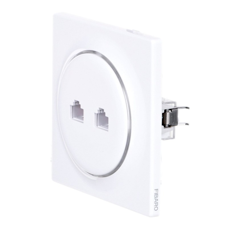 Fibaro Walli N socket-outlet 2 x RJ-45 White Fibaro Walli N socket-outlet 2 x RJ-45 White