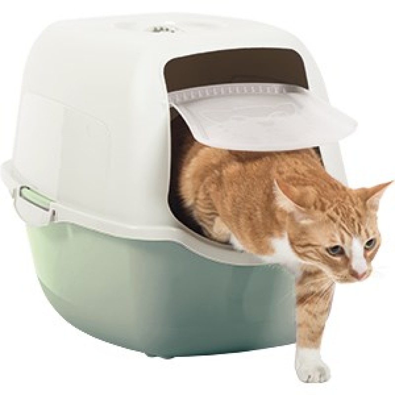 ROTHO Bailey Hooded litter box Green, White ROTHO Bailey Hooded litter box Green, White