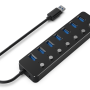 Gembird UHB-U3P7P-01  7-port USB 3.1 (Gen 1) hub with switches, black