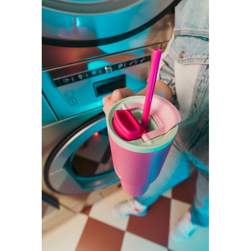 Thermal mug with telescopic straw Kambukka Rio Tumbler 950ml Bubblegum Mint Thermal mug with telescopic straw Kambukka Rio Tumbler 950ml Bubblegum Mint