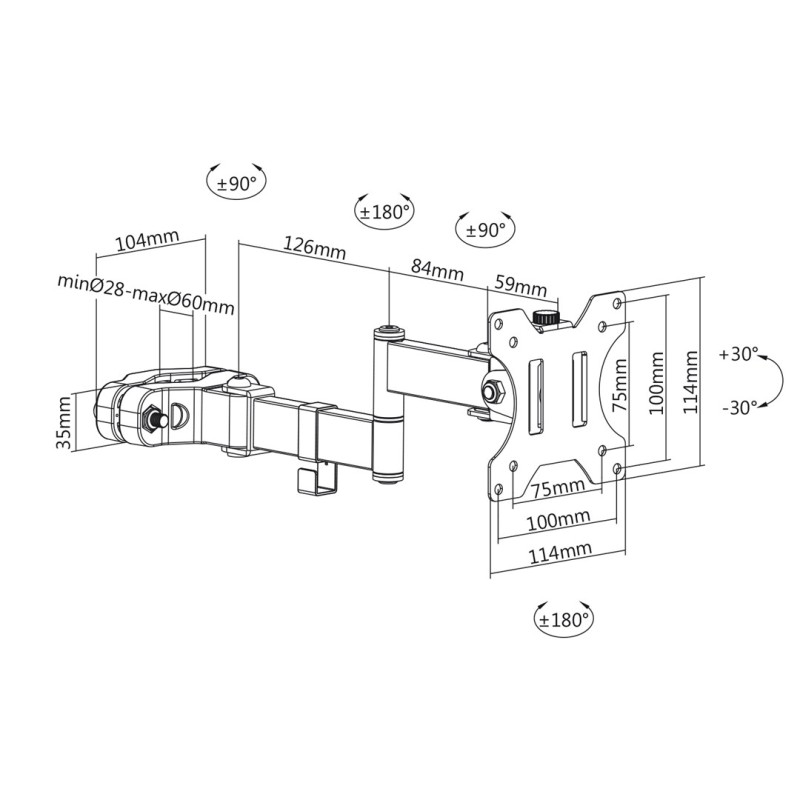 Maclean LCD monitor desk mount, VESA 75x75 and 100x100, 17-32 Maclean LCD monitor desk mount, VESA 75x75 and 100x100, 17-32