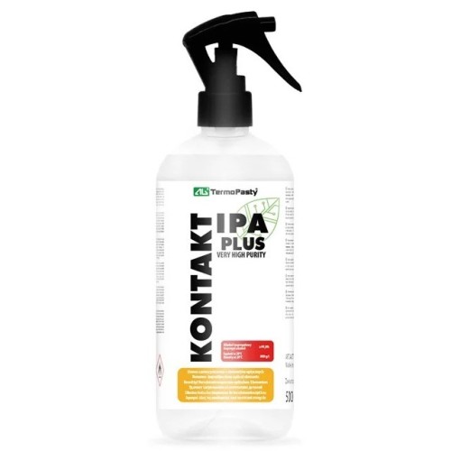 KONTAKT IPA PLUS. High purity alcohol isopropyl. Removes all impurities from optical elements. Leaves no marks or stains. Has degreasing properties. Plastic bottle 500 ml. KONTAKT IPA PLUS. High purity alcohol isopropyl. Removes all impurities from optical elements. Leaves no marks or stains. Has degreasing properties. Plastic bottle 500 ml.