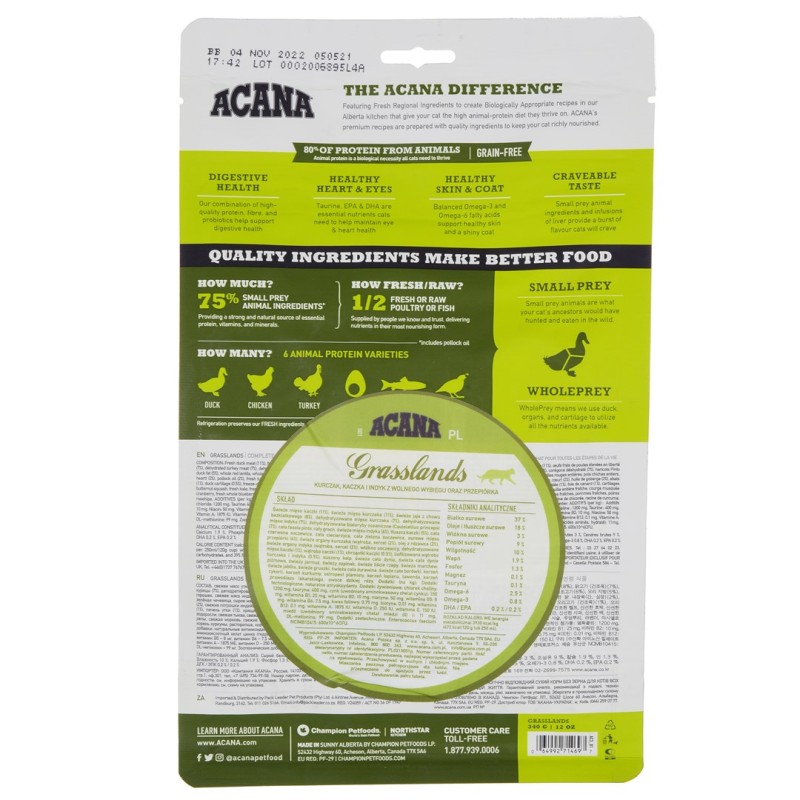 Acana Grasslands Cat 340g Acana Grasslands Cat 340g
