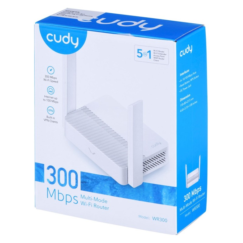 Cudy WR300 wireless router Fast Ethernet Single-band (2.4 GHz) White Cudy WR300 wireless router Fast Ethernet Single-band (2.4 GHz) White