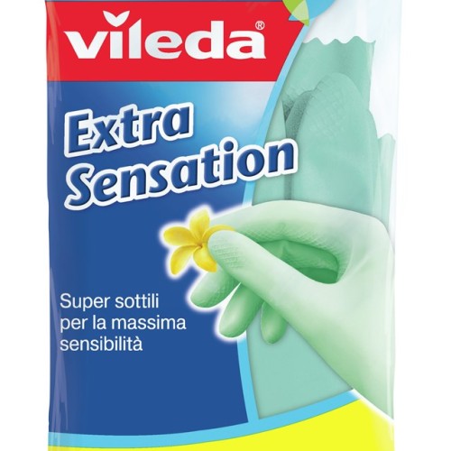 Vileda Extra Sensation Household gloves Green Cotton, Latex 1 pc(s) Vileda Extra Sensation Household gloves Green Cotton, Latex 1 pc(s)