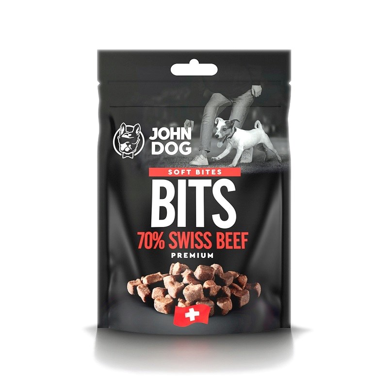 JOHN DOG Soft Bites Bits Beef 70%  - Dog treat - 100g