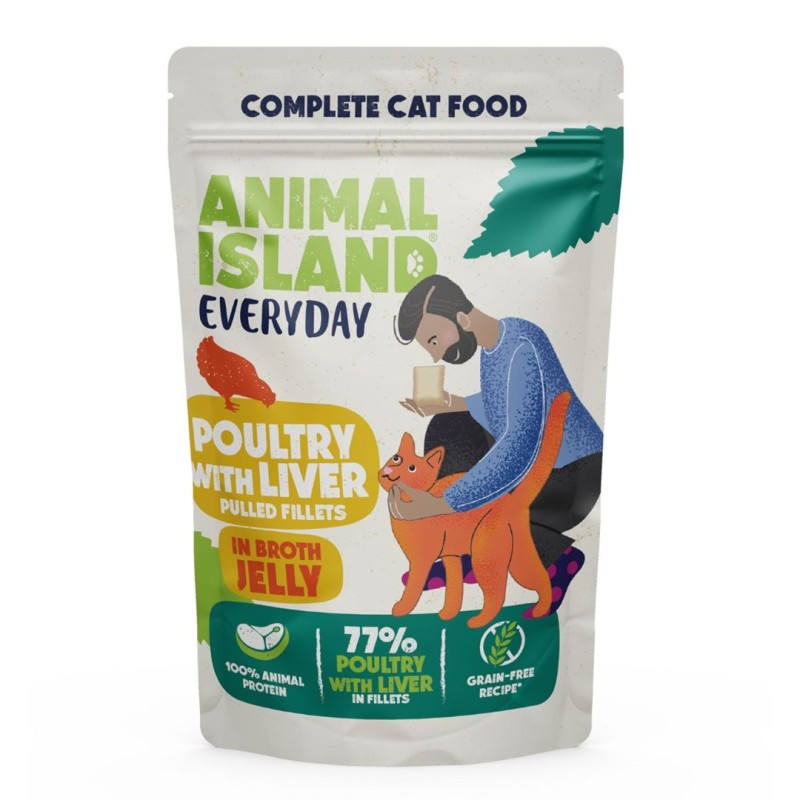ANIMAL ISLAND Everyday Poultry and liver in jelly - wet cat food - 12 x 85g ANIMAL ISLAND Everyday Poultry and liver in jelly - wet cat food - 12 x 85g