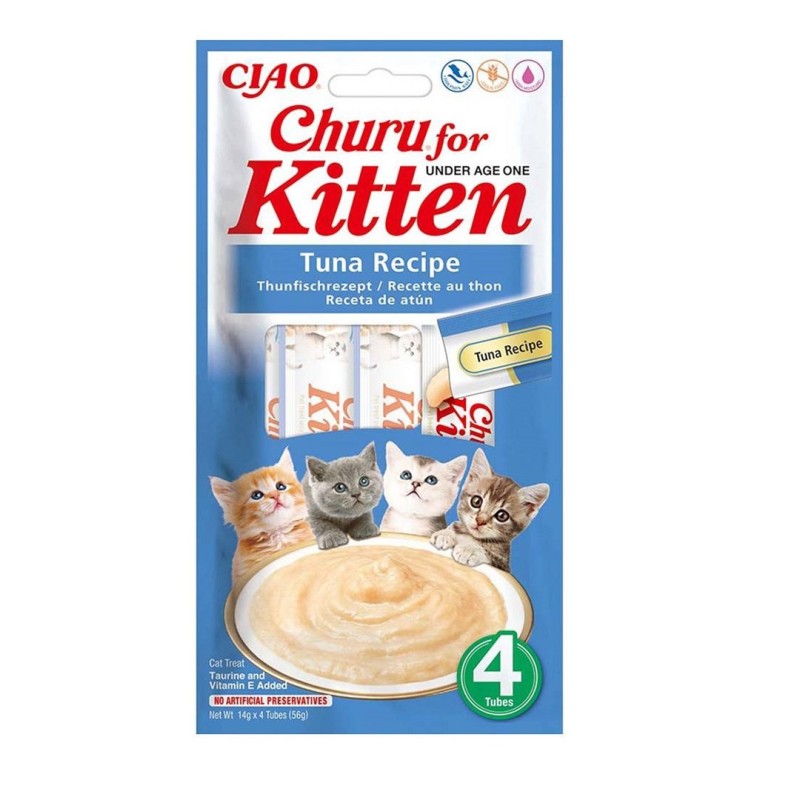 INABA Churu Kitten Tuna Recipe - cat treats - 4x14g INABA Churu Kitten Tuna Recipe - cat treats - 4x14g