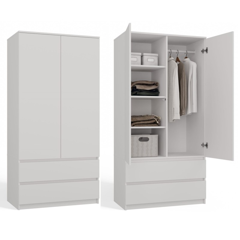 Topeshop SZAFA MALWA B bedroom wardrobe/closet 5 shelves 2 door(s) White