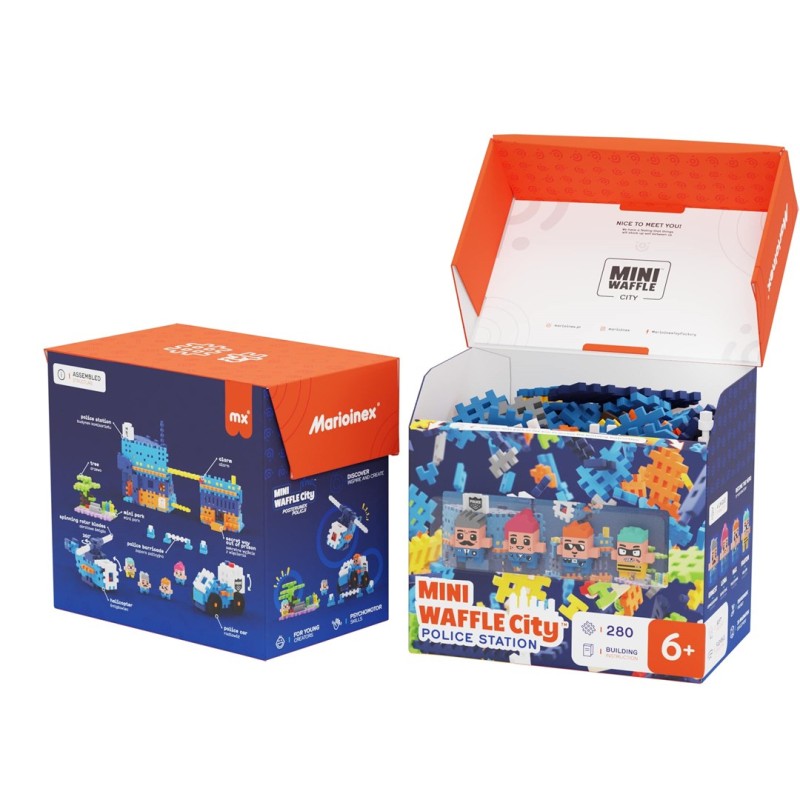 MARIOINEX Mini Waffle City Police Station Building Blocks, 280 pieces