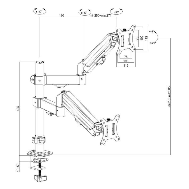 Maclean 2 monitor mount, gas spring, 17 Maclean 2 monitor mount, gas spring, 17
