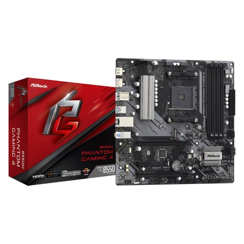 Asrock B550M Phantom Gaming 4 Socket AM4 micro ATX AMD B550 Asrock B550M Phantom Gaming 4 Socket AM4 micro ATX AMD B550