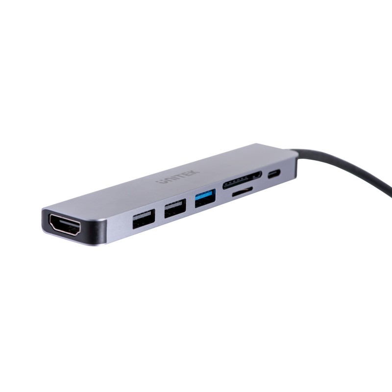 UNITEK HUB USB-C H1118A; USB-A x3, USB-C, HDMI, SD, microSD UNITEK HUB USB-C H1118A; USB-A x3, USB-C, HDMI, SD, microSD