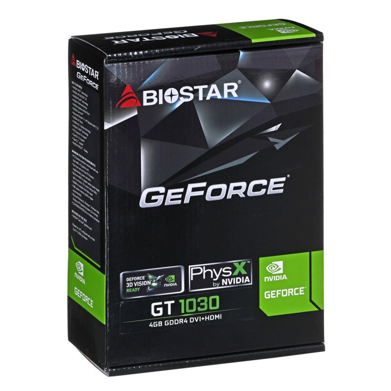 Biostar GeForce GT1030 NVIDIA GeForce GT 1030 4 GB GDDR4 Biostar GeForce GT1030 NVIDIA GeForce GT 1030 4 GB GDDR4