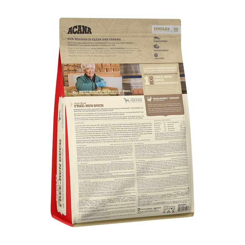 ACANA Singles Free-Run Duck - dry dog food - 2kg ACANA Singles Free-Run Duck - dry dog food - 2kg