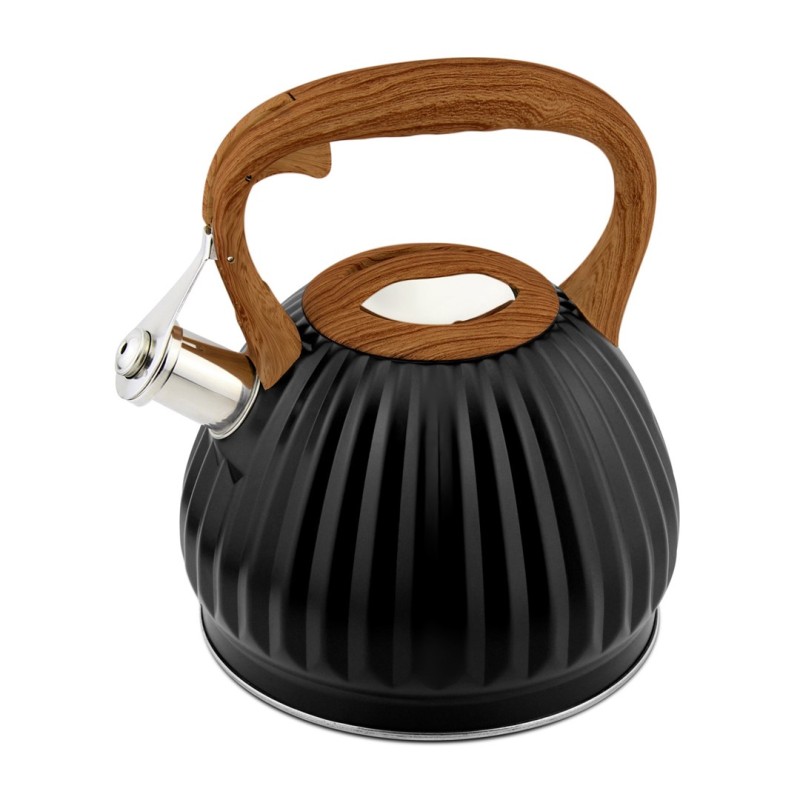 PROMIS Kettle 3.0 l, FABIO, black, wooden handle PROMIS Kettle 3.0 l, FABIO, black, wooden handle