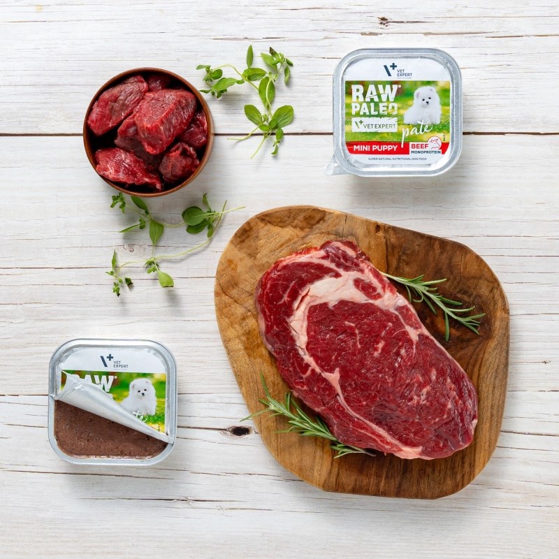 RAW PALEO Pate Mini Puppy Beef - wet food for puppies - 150 g RAW PALEO Pate Mini Puppy Beef - wet food for puppies - 150 g