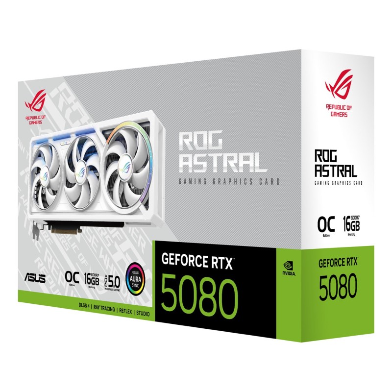 ASUS ROG Astral - -RTX5080-O16G-WHITE NVIDIA GeForce RTX 5080 16 GB GDDR7 ASUS ROG Astral - -RTX5080-O16G-WHITE NVIDIA GeForce RTX 5080 16 GB GDDR7