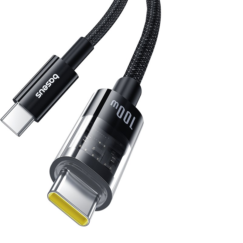Baseus Gem USB C to USB C fast charging cable 2 m 100 W Black Baseus Gem USB C to USB C fast charging cable 2 m 100 W Black