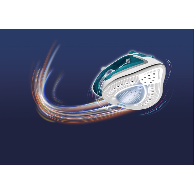 Tefal EasyGliss Plus FV5718 iron Dry & Steam iron Durilium soleplate 2400 W Turquoise, White Tefal EasyGliss Plus FV5718 iron Dry & Steam iron Durilium soleplate 2400 W Turquoise, White