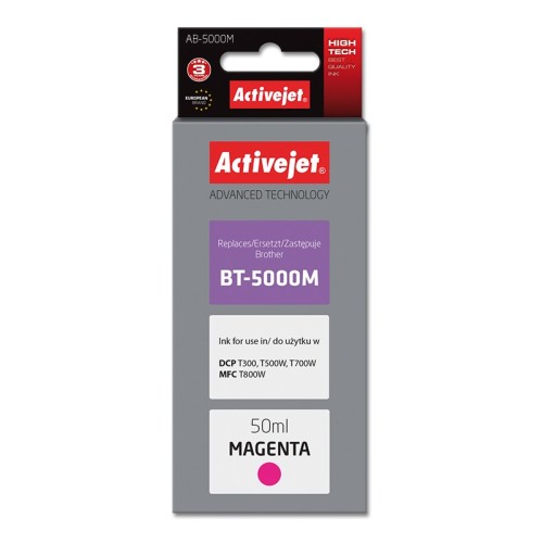 Activejet AB-5000M Ink Bottle (Replacement for Brother BT-5000M; Supreme; 50 ml; magenta) Activejet AB-5000M Ink Bottle (Replacement for Brother BT-5000M; Supreme; 50 ml; magenta)
