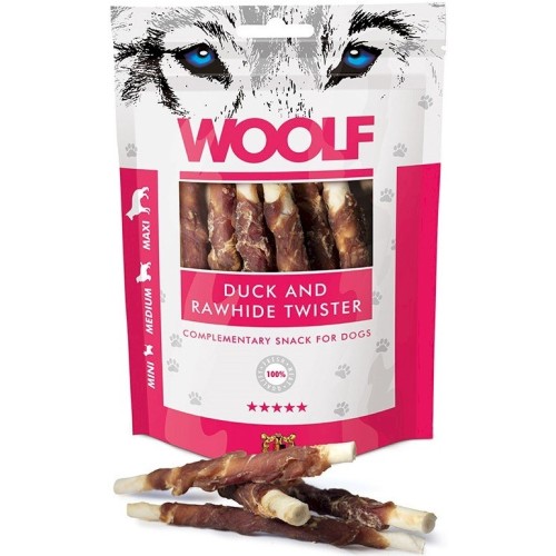 WOOLF Duck rawhide twister - dog treat - 100g WOOLF Duck rawhide twister - dog treat - 100g