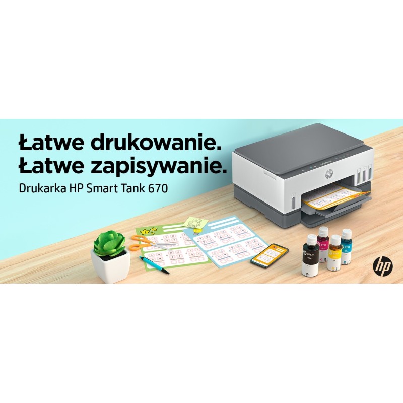 HP Smart Tank 670 All-in-One Thermal inkjet A4 4800 x 1200 DPI 12 ppm Wi-Fi HP Smart Tank 670 All-in-One Thermal inkjet A4 4800 x 1200 DPI 12 ppm Wi-Fi