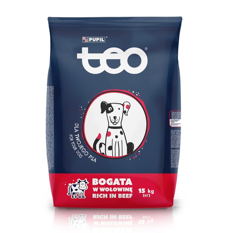 TEO Rich in beef - dry dog food - 15kg