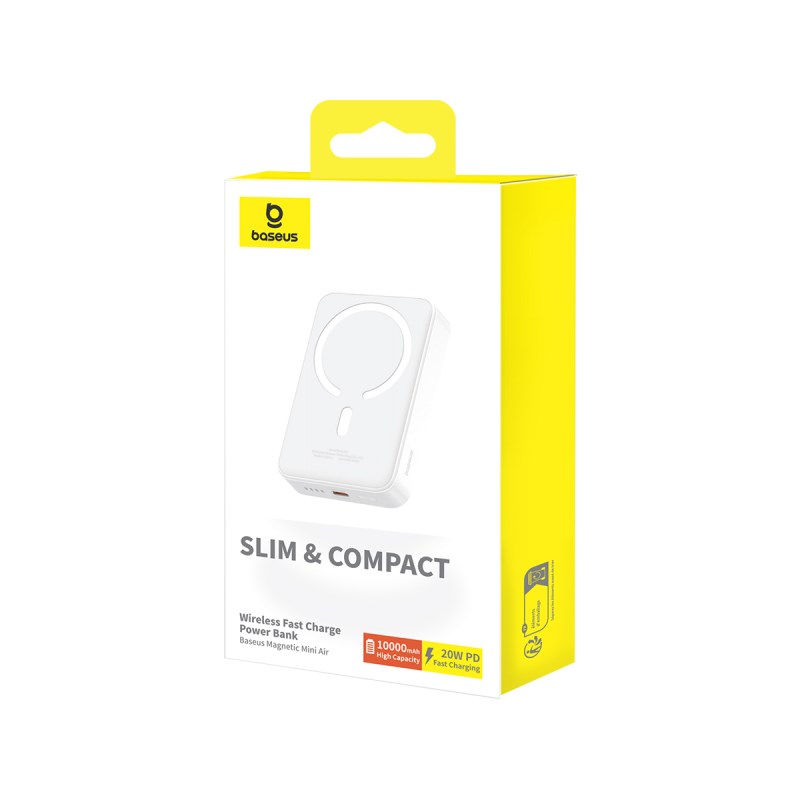 Baseus P10059001223-00 Lithium polymer (LiPo) power bank 10000 mAh Wireless charging White Baseus P10059001223-00 Lithium polymer (LiPo) power bank 10000 mAh Wireless charging White