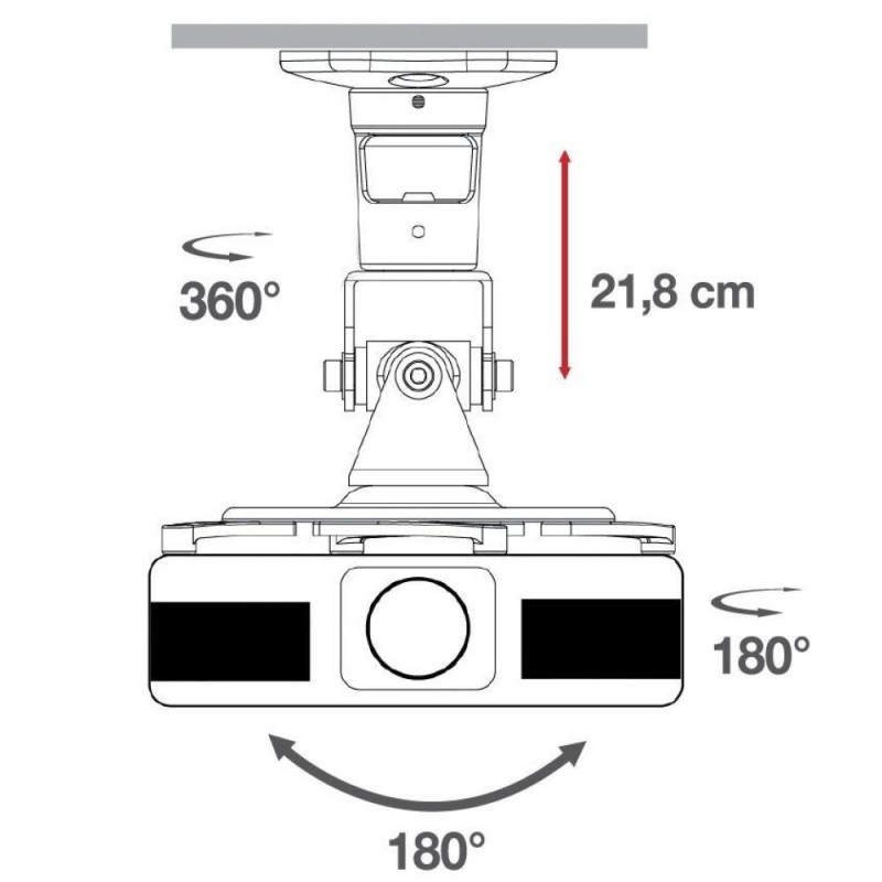 Techly Universal Ceiling Bracket for Projector, White ICA-PM 100WH Techly Universal Ceiling Bracket for Projector, White ICA-PM 100WH