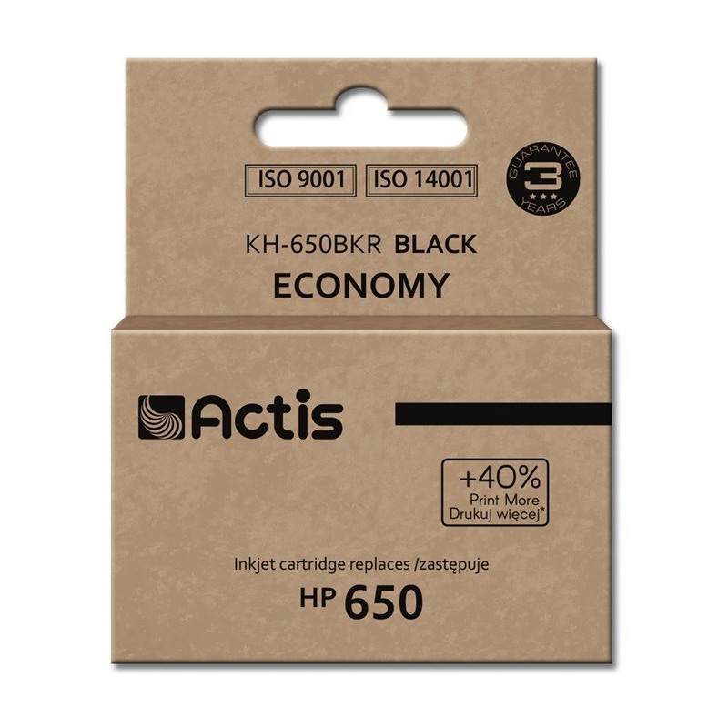 Actis KH-650BKR ink (replacement for HP 650 CZ101AE; Standard; 15 ml; black)