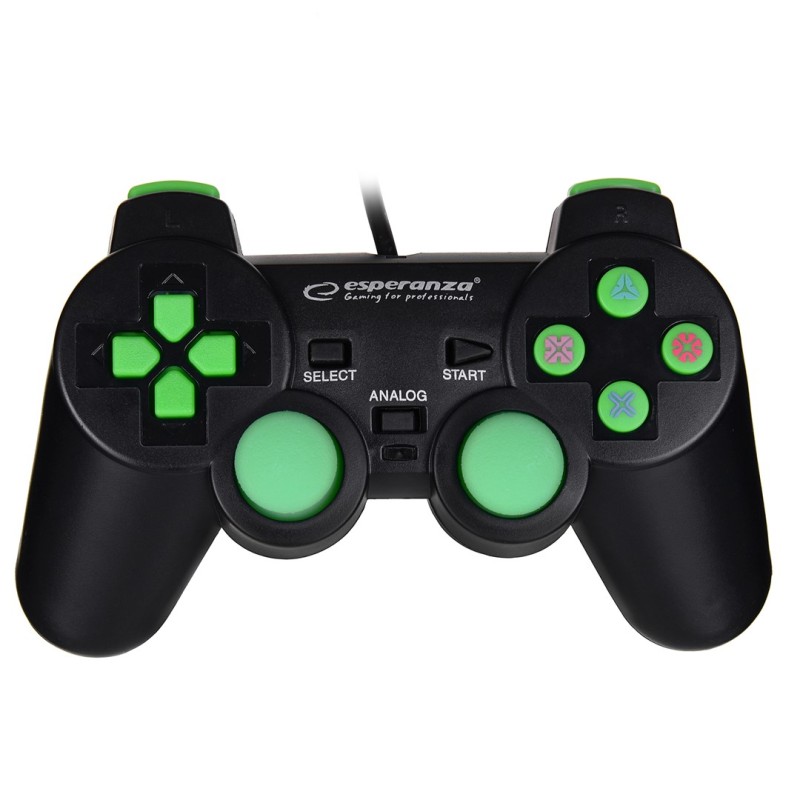 Esperanza EGG107G Gaming Controller Gamepad PC,Playstation 3 Analogue / Digital USB 2.0 Black/Green Esperanza EGG107G Gaming Controller Gamepad PC,Playstation 3 Analogue / Digital USB 2.0 Black/Green