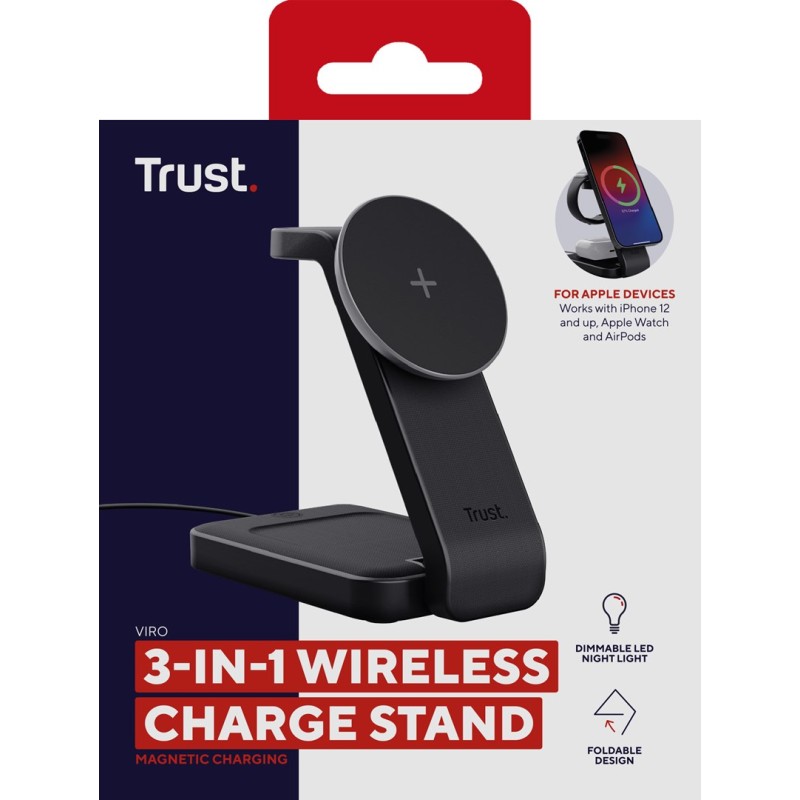 Trust Viro Headphones, Headset, Smartphone, Smartwatch Black USB Wireless charging Trust Viro Headphones, Headset, Smartphone, Smartwatch Black USB Wireless charging