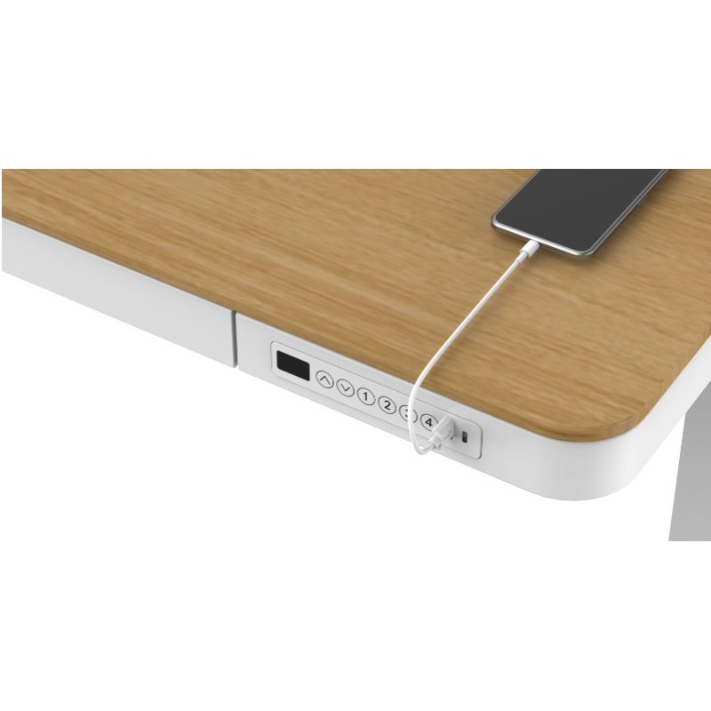 ACTIVEJET desk with electric height adjustment 140x70 ET119W-C white/oak ACTIVEJET desk with electric height adjustment 140x70 ET119W-C white/oak
