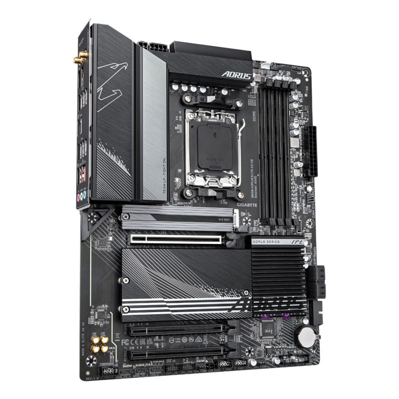 GIGABYTE B650 AORUS ELITE AX V2 Motherboard - Supports AMD AM5 CPUs, 12+2+2 Phases Digital VRM, up to 8000MHz DDR5 (OC), 1xPCIe 5.0 + 2xPCIe 4.0 M.2, Wi-Fi 6E, 2.5GbE LAN, USB 3.2 Gen 2 GIGABYTE B650 AORUS ELITE AX V2 Motherboard - Supports AMD AM5 CPUs, 12+2+2 Phases Digital VRM, up to 8000MHz DDR5 (OC), 1xPCIe 5.0 + 2xPCIe 4.0 M.2, Wi-Fi 6E, 2.5GbE LAN, USB 3.2 Gen 2