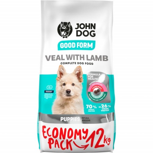 JOHN DOG Good Form Puppy Veal with lamb - dry dog food - 12 kg JOHN DOG Good Form Puppy Veal with lamb - dry dog food - 12 kg