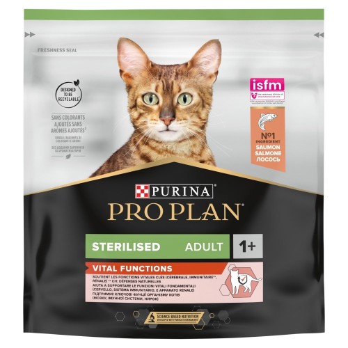 PURINA Pro Plan Sterilised Vital Functions Salmon - dry cat food - 400g PURINA Pro Plan Sterilised Vital Functions Salmon - dry cat food - 400g