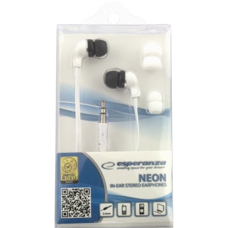 Esperanza EH147W headphones/headset Wired In-ear Music White Esperanza EH147W headphones/headset Wired In-ear Music White