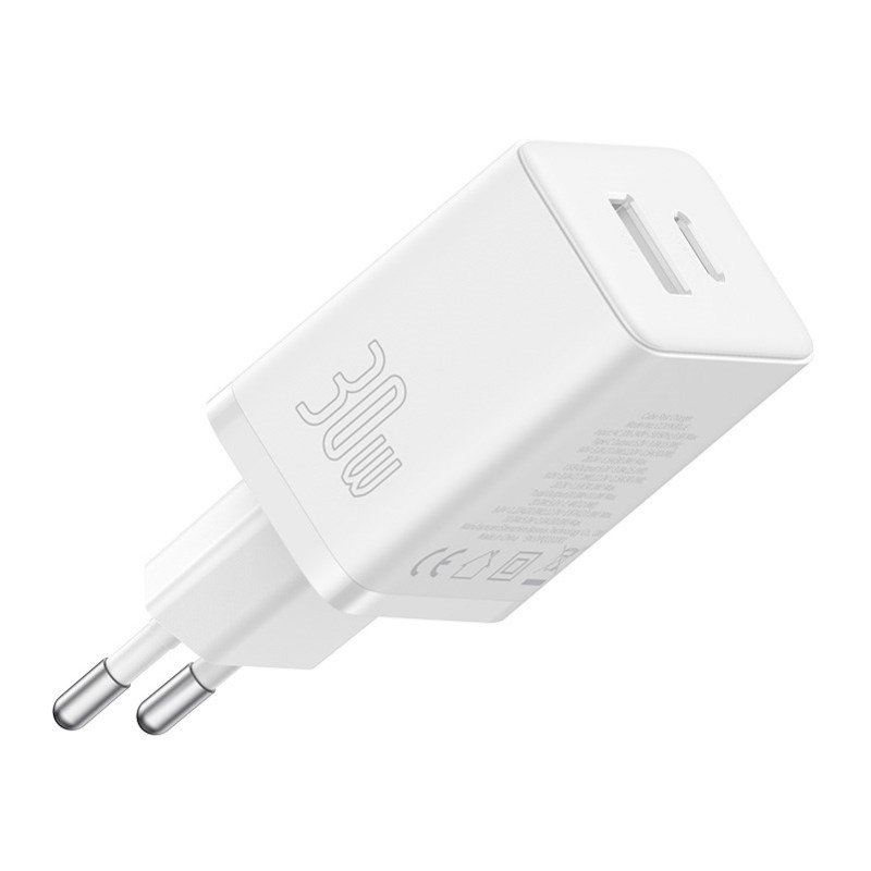 Baseus P10111404213-00 Cube USB-C / USB-A 30W mains charger White Baseus P10111404213-00 Cube USB-C / USB-A 30W mains charger White