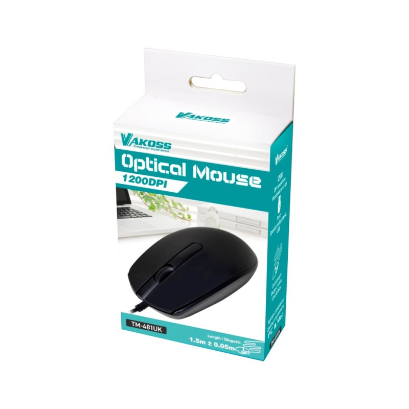 Vakoss TM-481UK mouse USB Type-A Optical 1200 DPI Vakoss TM-481UK mouse USB Type-A Optical 1200 DPI