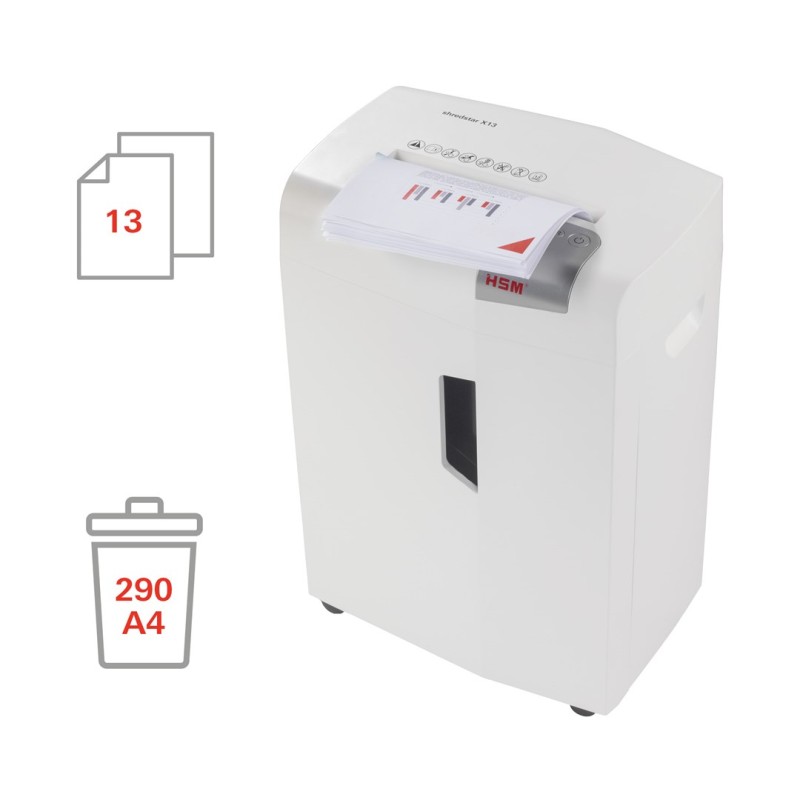 HSM shredstar X13 document shredder, 4 x 37 mm + separate CD-cutting mechanism HSM shredstar X13 document shredder, 4 x 37 mm + separate CD-cutting mechanism