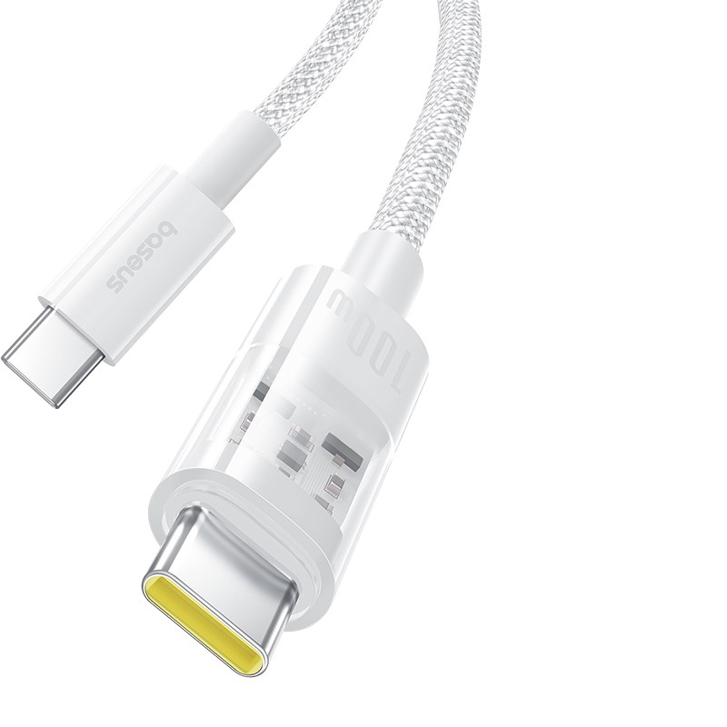 Baseus Gem USB C to USB C fast charging cable 2 m 100 W White Baseus Gem USB C to USB C fast charging cable 2 m 100 W White