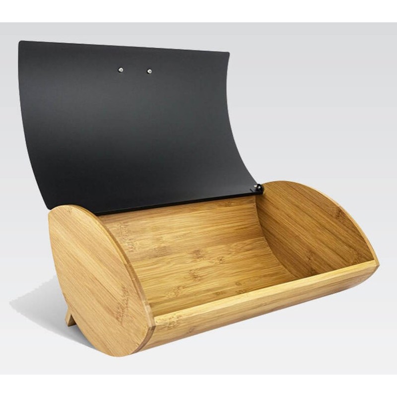 Maestro MR-1775-BLACK bread box Other Black, Wood Bamboo, Metal