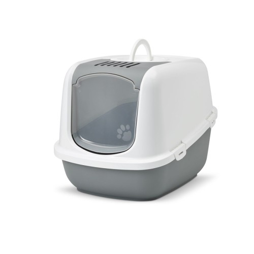 SAVIC Nestor Jumbo White-Grey – covered cat litter box – 66.5x48.5x46.5 cm – 1 pc.
