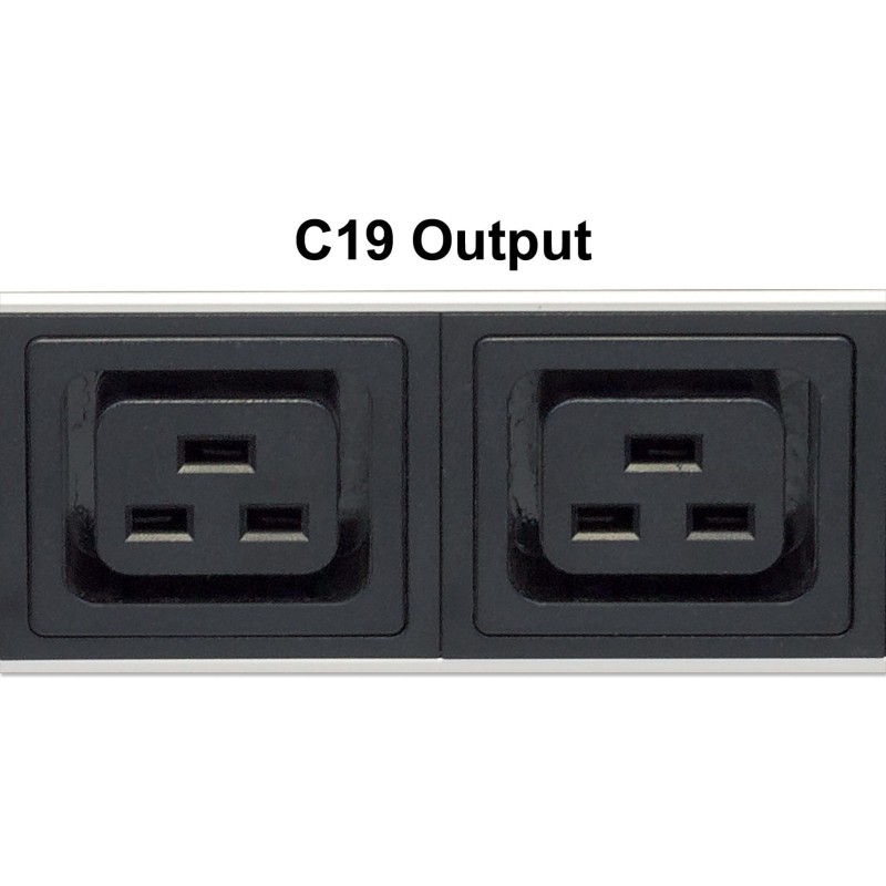 Intellinet Vertical Rackmount 24-Output Power Distribution Unit (PDU), 20 x C13 & 4 x Output C19, Removable Power Cable, Rear C14 Input Intellinet Vertical Rackmount 24-Output Power Distribution Unit (PDU), 20 x C13 & 4 x Output C19, Removable Power Cable, Rear C14 Input