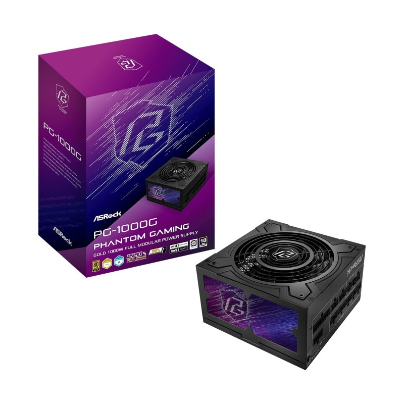 Asrock Phantom Gaming PG-1000G power supply unit 750 W 20+4 pin ATX ATX Black Asrock Phantom Gaming PG-1000G power supply unit 750 W 20+4 pin ATX ATX Black