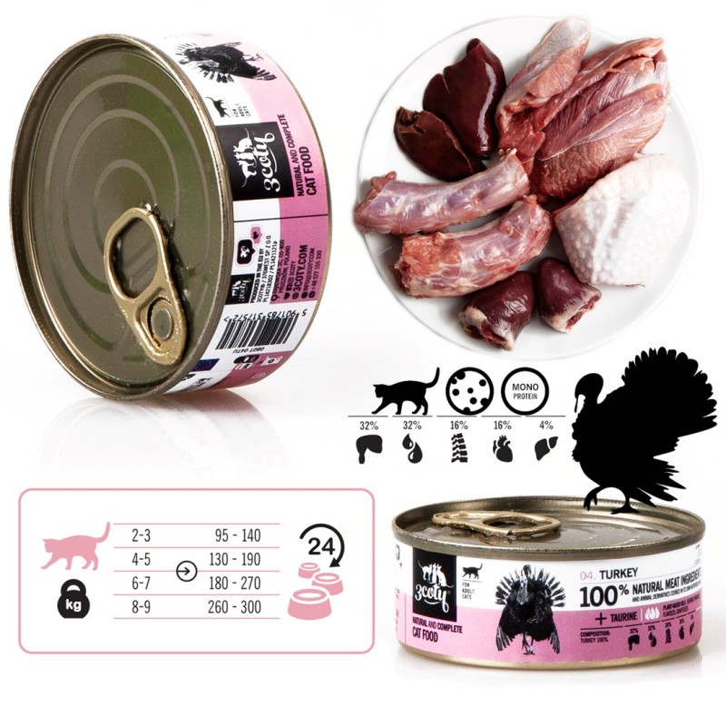 3COTY Turkey - wet cat food - 80g 3COTY Turkey - wet cat food - 80g