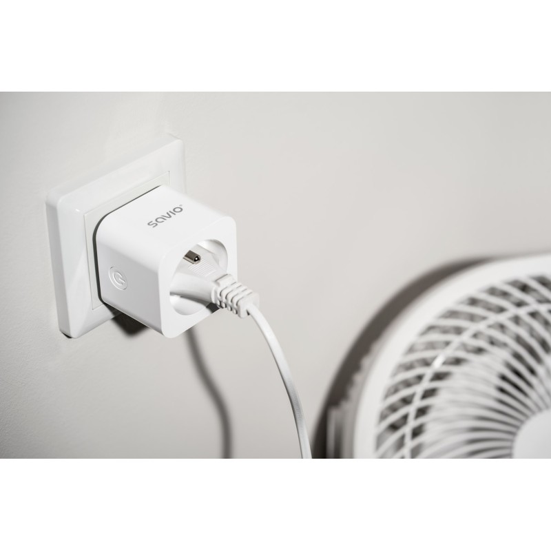 SAVIO WI-FI smart socket, 16A, AS-01, White